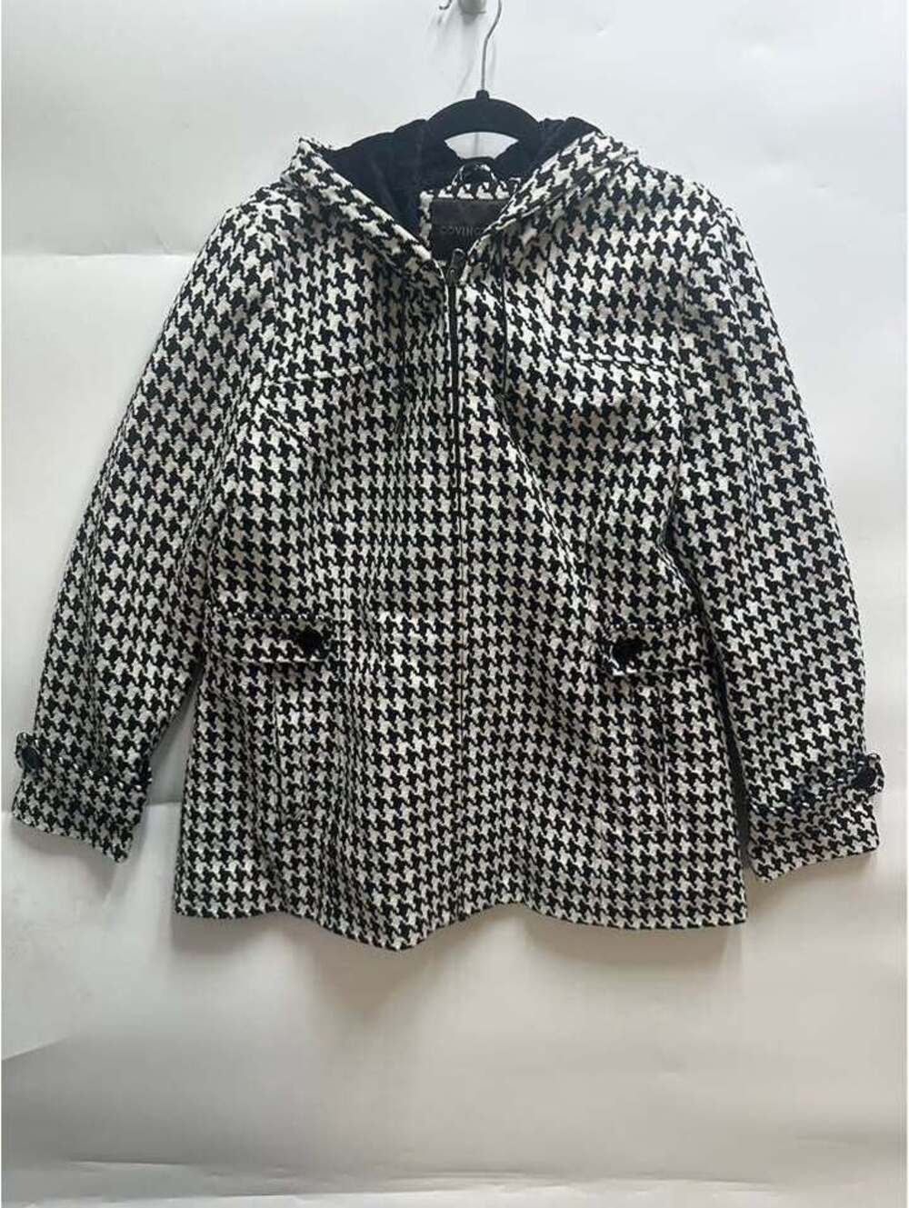 Womens Covington Houndstooth Hooded Jacket Size XL